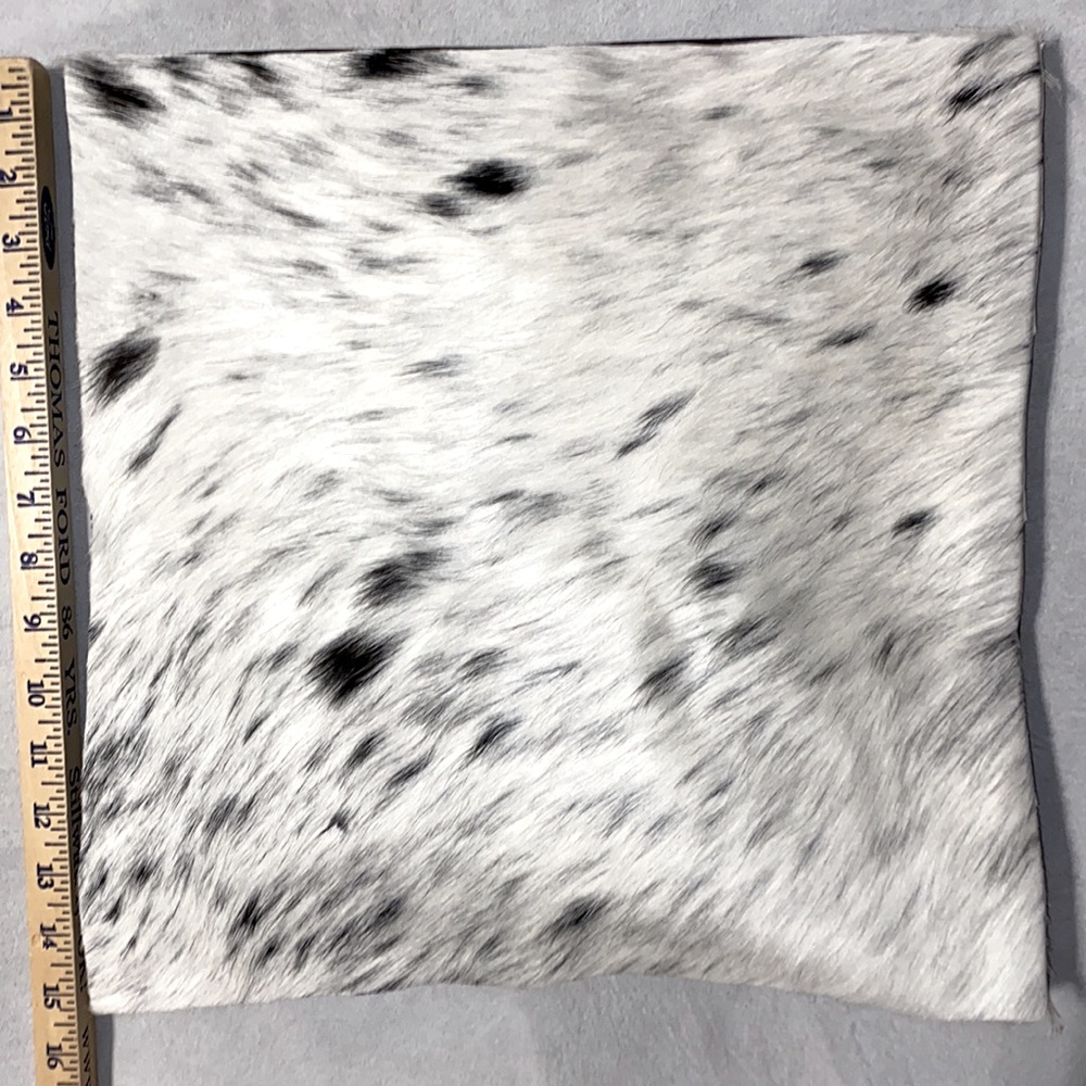 New Handmade Real Cowhide Leather Pillow Cover White & Black Hair On#7221